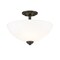Z-Lite Ashton 3 Light Semi Flush Mount, Matte Black & Matte Opal 443SF-MB - alternate 1